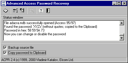 Advanced Access Password Recovery Screenshot